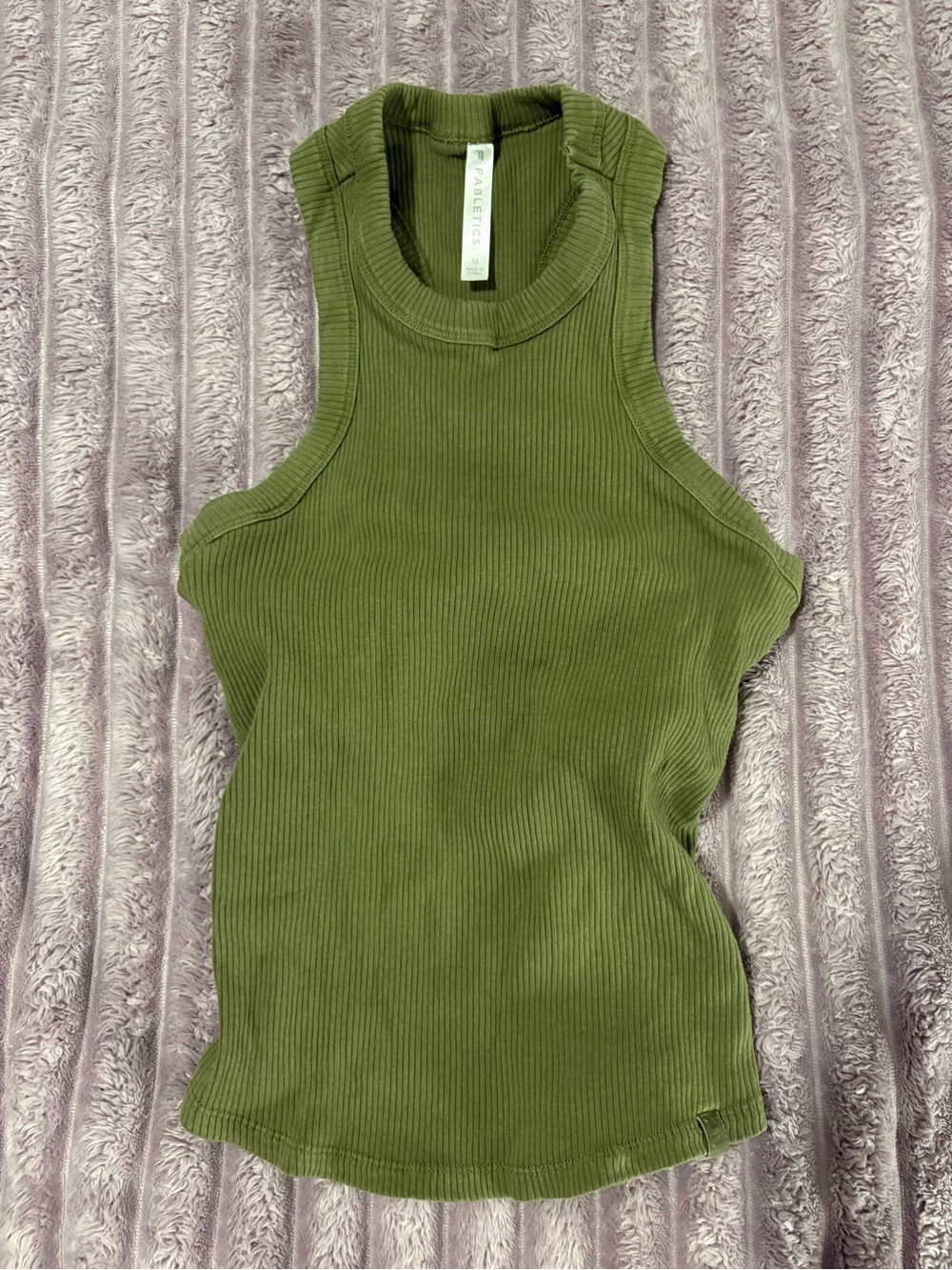 Fabletics Olive Ribbed Racerback Tank